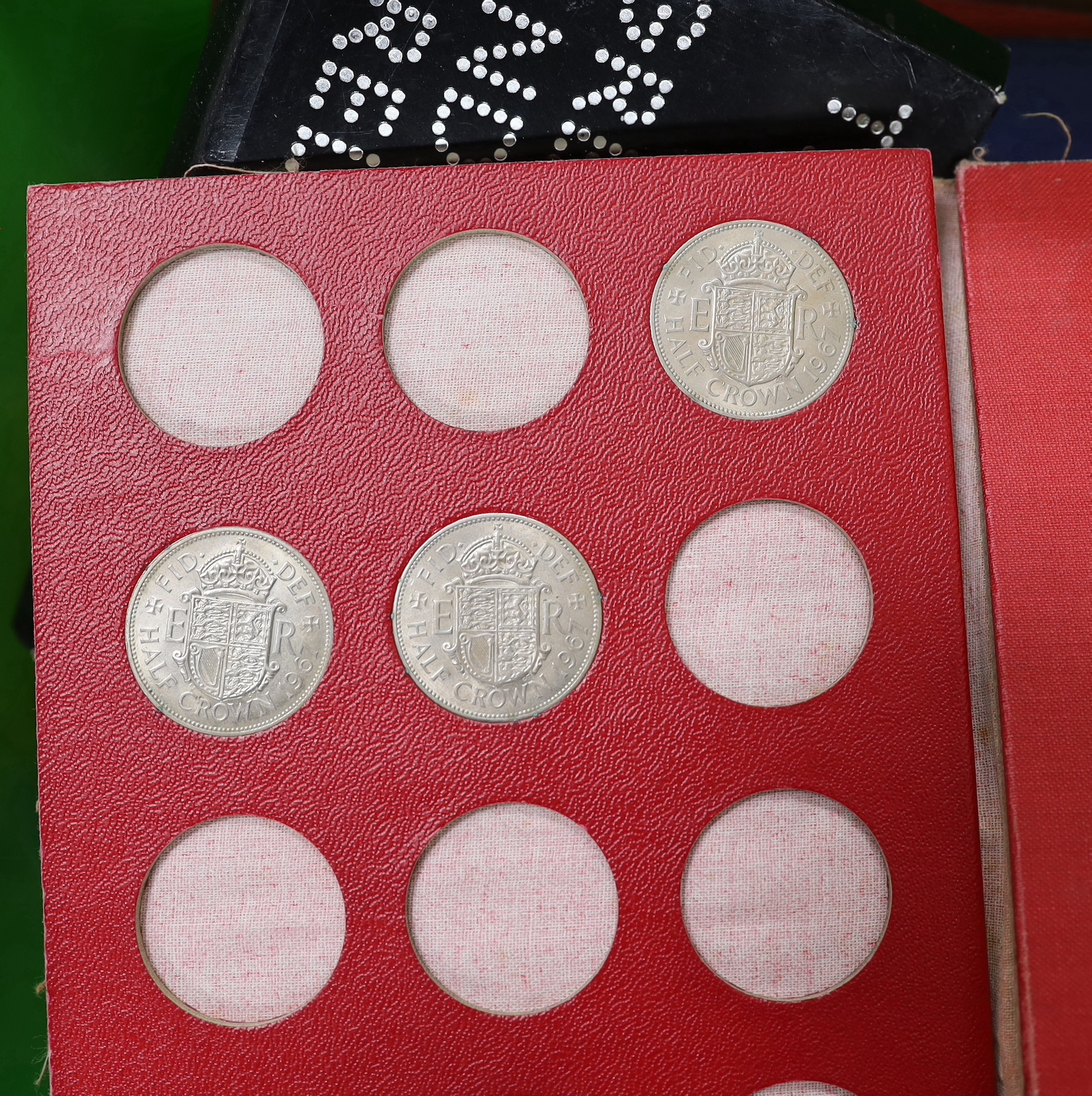 Commonwealth coins and George V to QEII coins including commemorative crowns etc, one box
